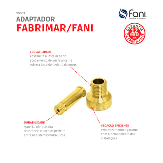 Adaptador Fabrimar Para Acabamento Fani 1/2 3/4 E 1 1/2 506 B Fani - Imagem principal - 6791a930-a12c-4dd1-8d90-9797e131c2dc