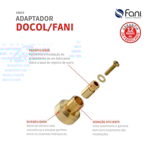 Adaptador Para Acabamento Fani/Docol 1/2 3/4 E 1 1/2 507 Fani - Imagem principal - bfa26f11-e294-45ca-8f86-f00bf97c0fe9