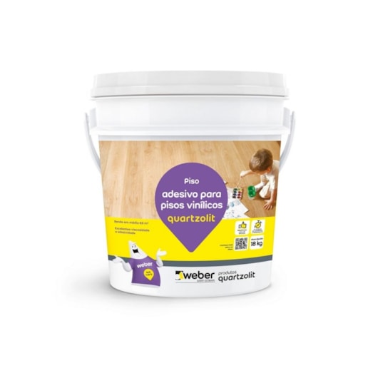 Adesivo Cola Para Piso Vinilico 18kg Quartzolit - Imagem principal - 8703378a-1946-4ad0-8097-a6dba4eb094b