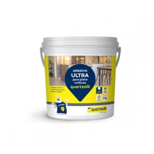 Adesivo Para Pisos Vinílicos Ultra  Branco Quartzolit 4 Kg - Imagem principal - 4c2a6abb-2404-47d4-878a-38915704dc92