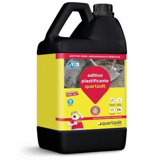 Aditivo Plastificante 3,6l Quartzolit - Imagem principal - 01ed2ba4-ca9d-4acc-a6db-3f290f5e805e