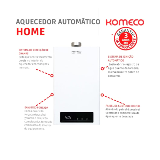 Aquecedor Automático Home Ko21d 1bflp4 Komeco - Imagem principal - d856da25-2e0a-4333-9105-55e8e9425263