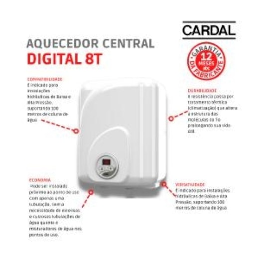 Aquecedor Central Flex Digital Aq-257/2 220v Cardal - Imagem principal - 7c9b9840-15db-4f73-9783-23b45b647416