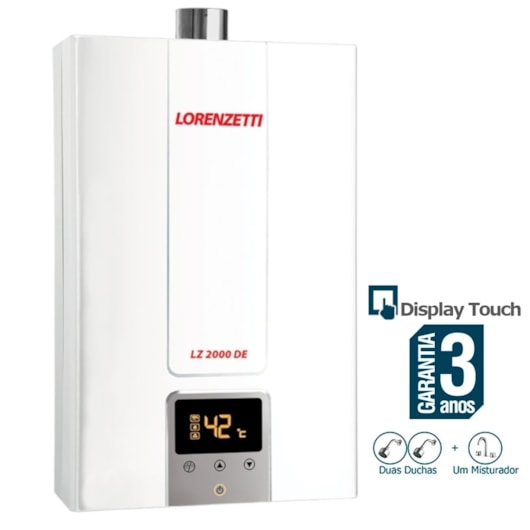 Aquecedor De Água A Gás Digital 20L GN EF LZ2000DE Branco Lorenzetti - Imagem principal - b35711be-b06d-43df-8d53-964392757d0f