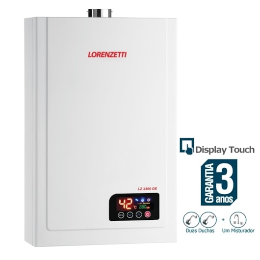 Aquecedor De Água A Gás Digital 23l Gn Lz 2300 De Branco Lorenzetti - Imagem principal - ea29e52f-1045-421f-8d45-6a0e2e794e96