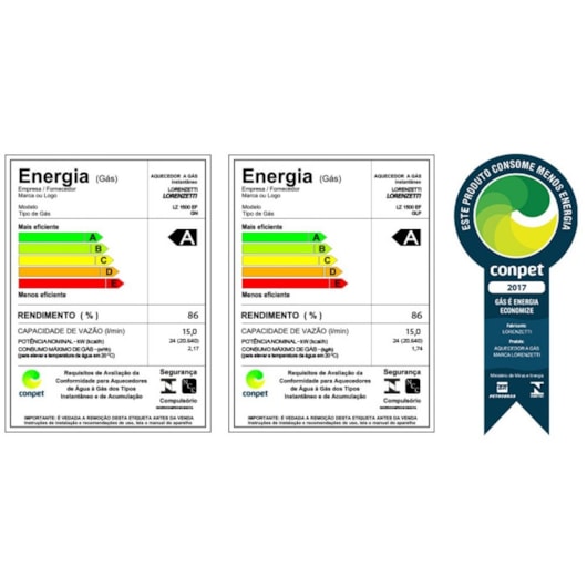 Aquecedor De Água A Gás Mecânico 15l Gn Ef Lz 1500 Branco Lorenzetti - Imagem principal - 1d568933-602a-4bd1-8f0e-3d26e7c51d24