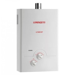 Aquecedor De Água A Gás Mecânico 8l Gn Ef Lz 800 Branco Lorenzetti