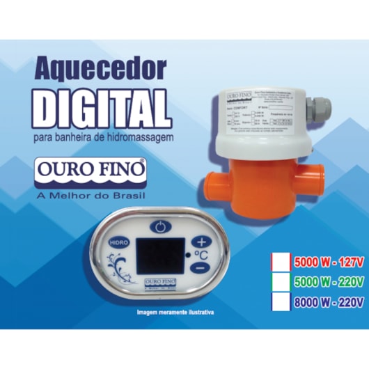 Aquecedor Elétrico Para Hidromassagem Ouro Fino 5000W / 110V - Imagem principal - 90eab4e0-c17f-4e24-8411-4ecbaae4a5d3