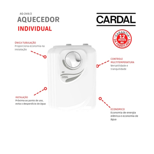 Aquecedor Individual 4 Temperaturas 220V Cardal - Imagem principal - d0d95eef-e8fe-4a60-9619-141eff0b0fe5