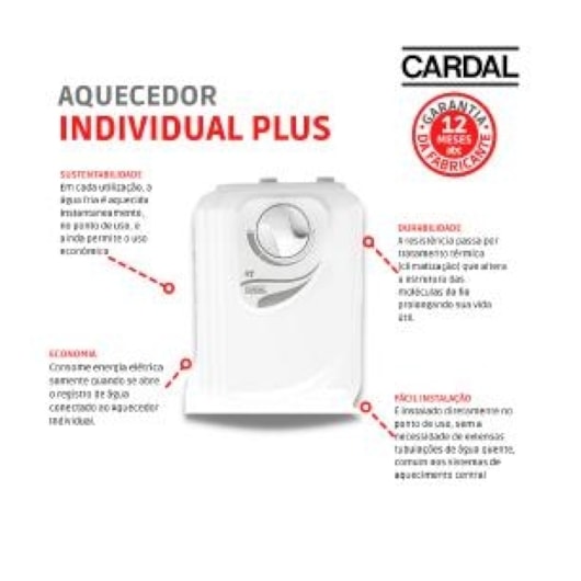 Aquecedor Individual Plus 127v Aq-248/1 Cardal - Imagem principal - df5659f3-8813-4997-b605-32b034df3ebe