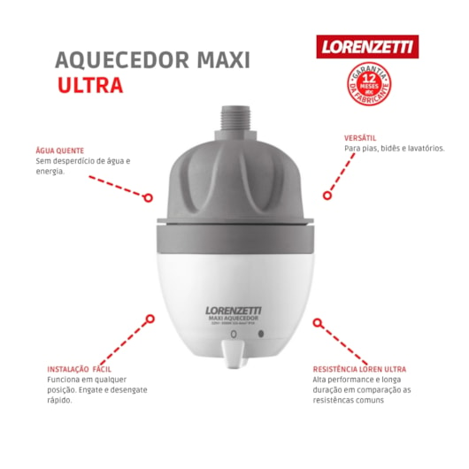 Aquecedor Maxi Ultra 220v 5500w Lorenzetti - Imagem principal - 385f9adf-7b64-428f-b3e7-9772bad0a220