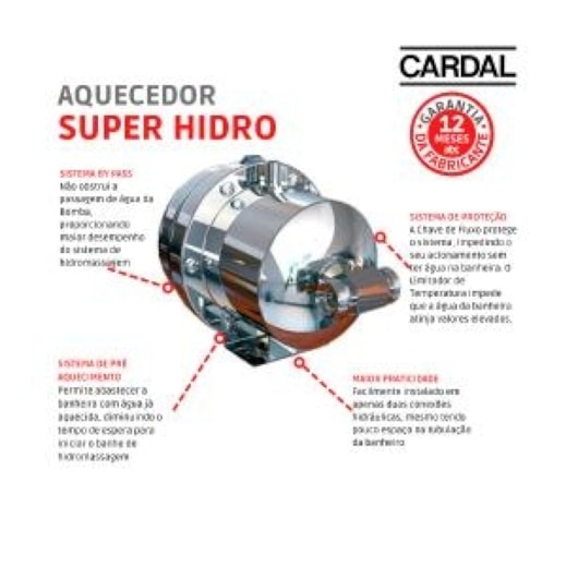 Aquecedor Para Hidromassagem Super Hidro 2 Cardal 220V - Imagem principal - c3cf2fdd-2667-4235-a45d-16bd80d81be4