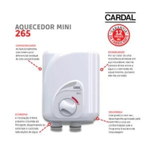 Aquecedor Para Piscina Mini 220v Aq-265/1 Cardal - Imagem principal - 67c3b30b-b52d-4c26-b8b0-2071dea3091b