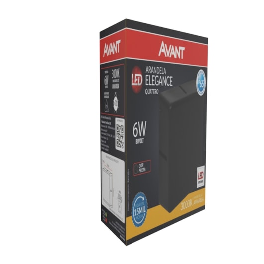 Arandela 4 Focos Elegance Quattro 6W Luz Amarela 3000K IP65 Preto Bivolt Avant - Imagem principal - 74c6f850-4eec-41a4-8740-e64062374438