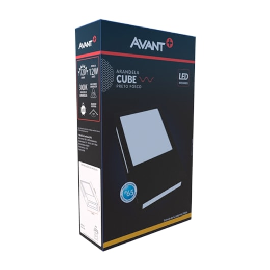 Arandela Led Cube Preto Fosco Emissão De Luz Amarela 3000K 12W Bivolt - Imagem principal - 2e390917-b7e4-432a-b37c-b2e7884b2316