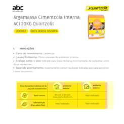 Argamassa Cimentcola Interna Ac1 20kg Quartzolit
