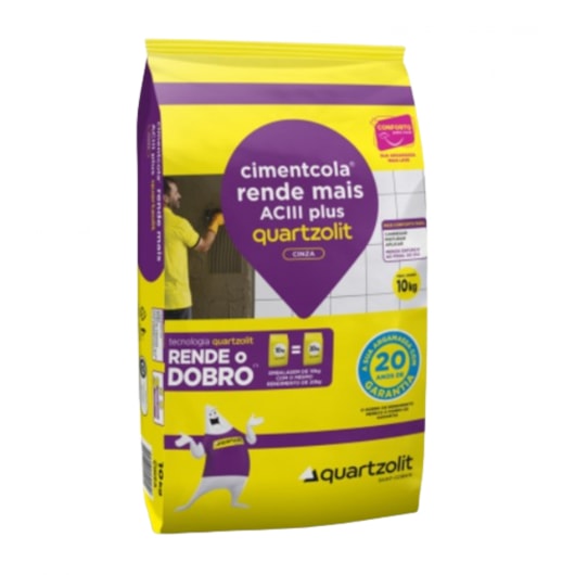 Argamassa Cimentcola Rende Mais Ac3 Plus 10Kg Quartzolit - Imagem principal - bfa8797f-08ee-4df9-95ac-27607dd1de50