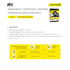 Argamassa Cimentcola Super Ac1 Cozinhas E Banheiros 20kg Quartzolit