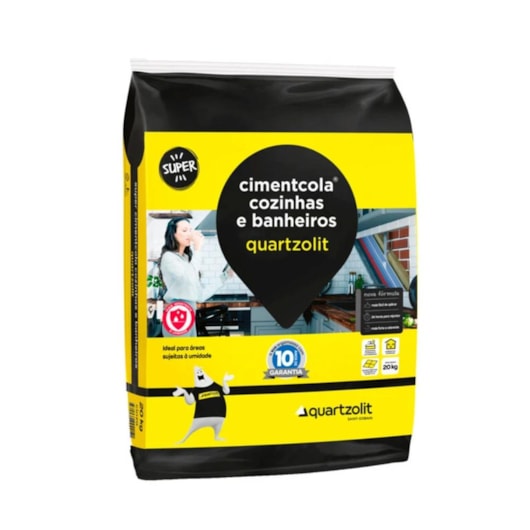 Argamassa Cimentcola Super Cozinha E Banheiro 20KG Quartzolit - Imagem principal - 64b18ae4-a67d-4da1-a17b-0decee9400c0