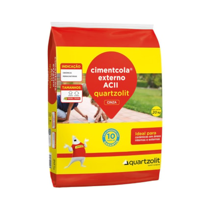 Argamassa Externa Cinza Ac2 Quartzolit Embalagem de Plástico 20kg