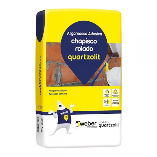 Argamassa Para Chapisco Rolado 20kg Quartzolit - Imagem principal - 20b271dd-d8f4-41a0-b8ec-aaeabda61380