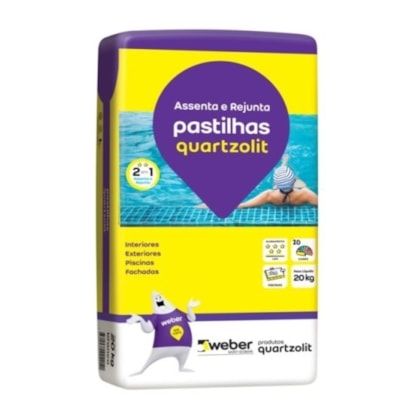 Argamassa Para Pastilha Interno E Externo 20kg Branco Quartzolit