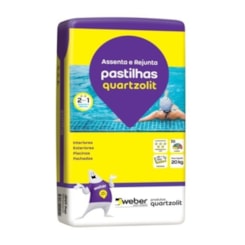 Argamassa Para Pastilha Interno E Externo 5kg Branco Quartzolit