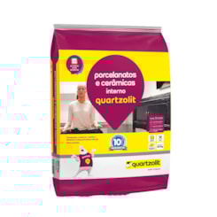 Argamassa Para Porcelanato Interno 20kg Cinza Quartzolit