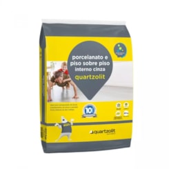 Argamassa Para Porcelanato Interno e Piso Sobre Piso Cinza Quartzolit 20KG
