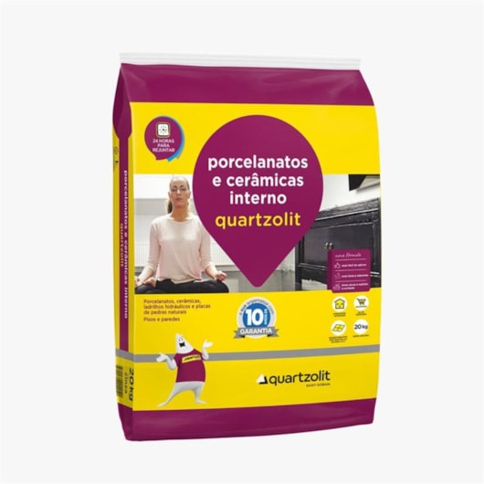 Argamassa Porcelanatos E Cerâmicas Interna Embalagem de Plástico Quartzolit 20Kg - Imagem principal - 9d1cca9e-6180-41bd-8c32-5f49e829f6f6