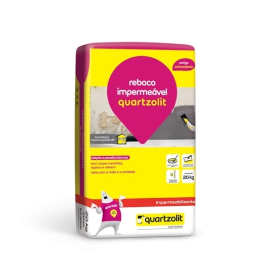 Argamassa Reboco Impermeável 20kg Quartzolit - Imagem principal - b0eba0a8-9f63-4a1a-8465-742ead854f3c
