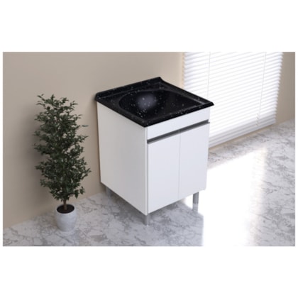 Armário Kit Lavanderia Para Tanque Amélia Pedra Escura Rorato 61,5x61,5cm