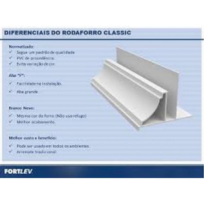 Arremate Para Forro De Pvc Classic 6 Metros Branco Fortlev