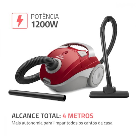 Aspirador Next 1500 Vermelho Mondial 127V 1200W - Imagem principal - 6f1a5c1d-2116-4a53-8386-8d98882b099b