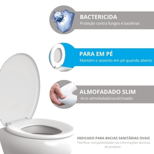 Assento Almofadado Slim Branco Astra - Imagem principal - 4232e1a4-ad77-438e-bcf6-8a25b86f63fb