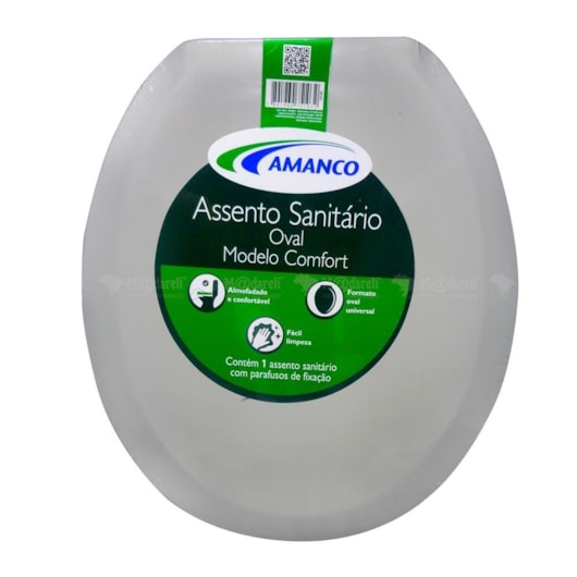 Assento Sanitário Almofadado Comfort Branco Amanco - Imagem principal - 4d60cddb-cf2c-49c9-8044-96962b318006