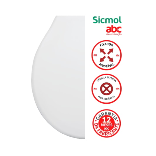 Assento Sanitário Almofadado Convencional Delicat Branco Sicmol - Imagem principal - 569252ef-b1b9-4aa6-b26b-53f2ed607446
