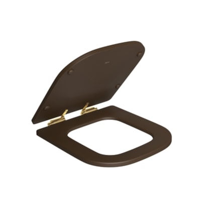 Assento Sanitário Amortecido Piano Marrom Fosco Deca