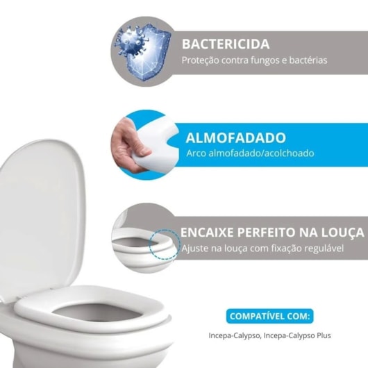 Assento Sanitário Calypso Almofadado Preto Astra - Imagem principal - 34e380bc-aa74-4630-9154-b164a404ffaf