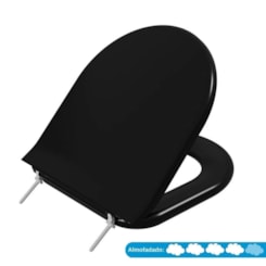 Assento Sanitário Calypso Almofadado Preto Astra