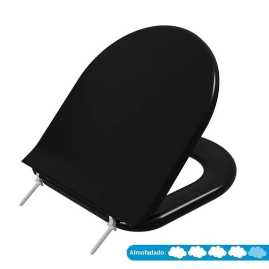 Assento Sanitário Calypso Almofadado Preto Astra - Imagem principal - 87770cfb-1983-44ce-a297-25f95843c16f