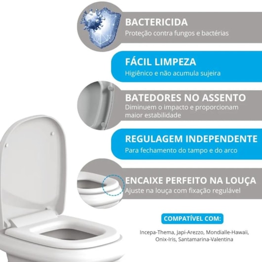 Assento Sanitário com Soft Close Thema Branco Astra - Imagem principal - e45602ea-773a-4e1c-9484-9a33a20a29b9