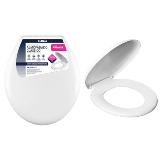 Assento Sanitário De Plástico Almofadado Clássico Cinza Atlas - Imagem principal - 7cbb9be8-7c11-4935-aac9-0772d9df0eb1