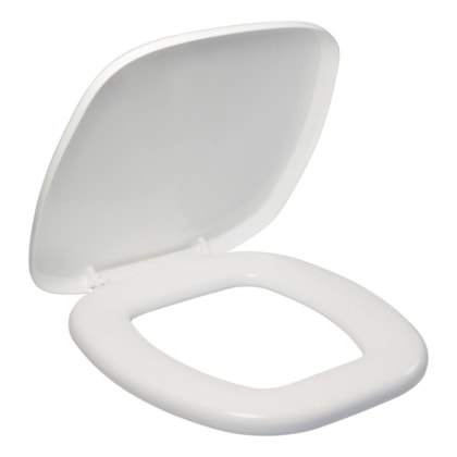 Assento Sanitário De Plástico Almofadado Quadrado Branco Atlas