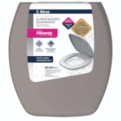 Assento Sanitário De Plástico Almofadado Quadrado Cinza Atlas