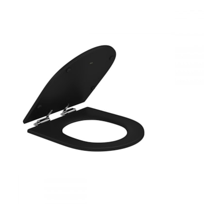 Assento Sanitário De Poliéster Amortecido Com Protekto Carrara/duna/lk/nuova/level Ap237 Ébano Fosco Deca