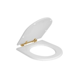 Assento Sanitário De Poliester Branco/Gold Deca