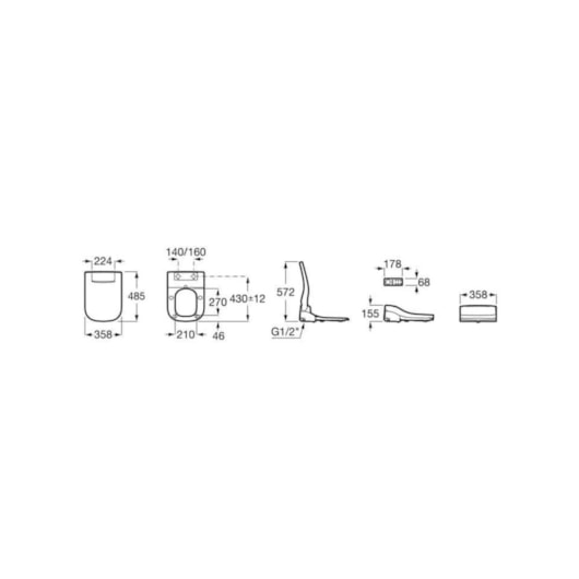 Assento Sanitário Eletrônico Multiclean Premium 2.2 Soft Branco Roca - Imagem principal - 71f1ee4c-0d4c-4c2c-83cf-35bbdfeb45b9