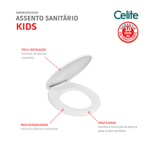 Assento Sanitário Infantil Branco Celite - Imagem principal - 95128146-6b2c-4951-ad7a-29c6791f889a