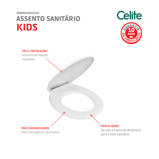 Assento Sanitário Infantil Branco Celite - Imagem principal - 446405c1-399d-4718-bca4-e86df6abb0f8